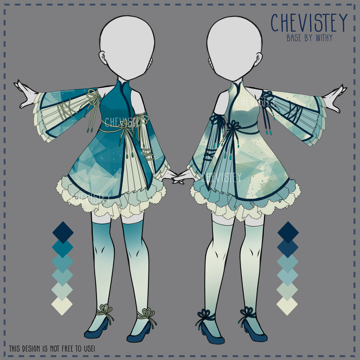 Design Cute Anime Dresses Outfit Adoptable [Twin Dress] – Chevistey - Main Image