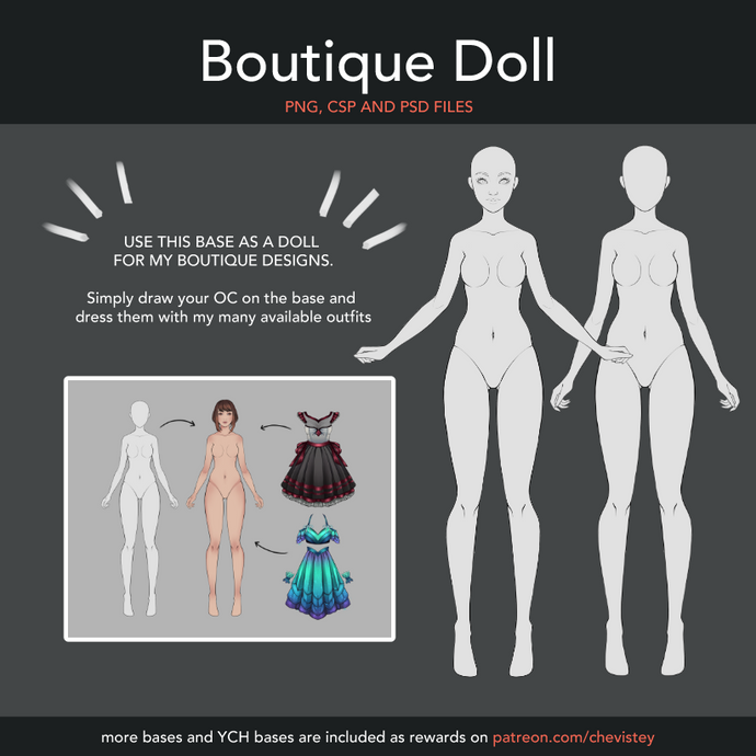 Boutique Doll (Single Base #1) [PNG, CSP, PSD]